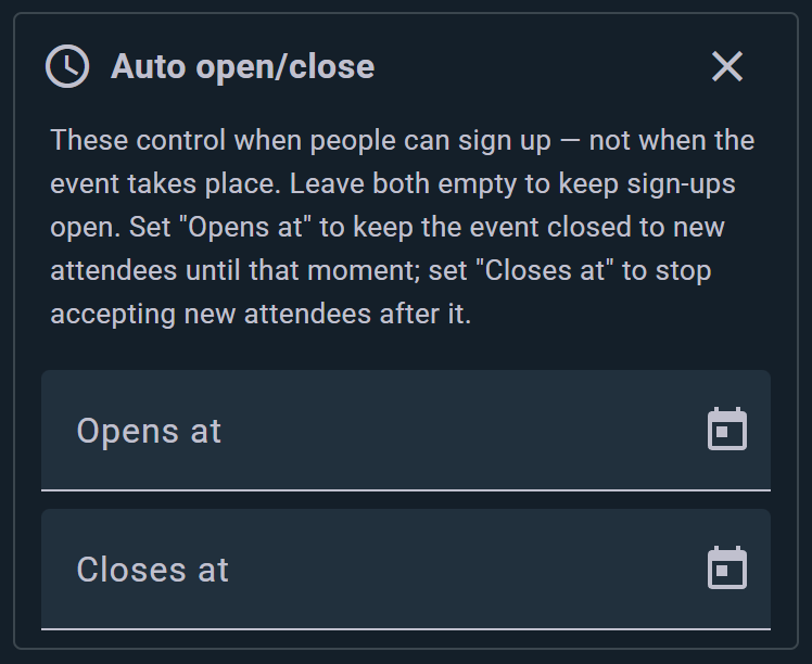 Auto open/close