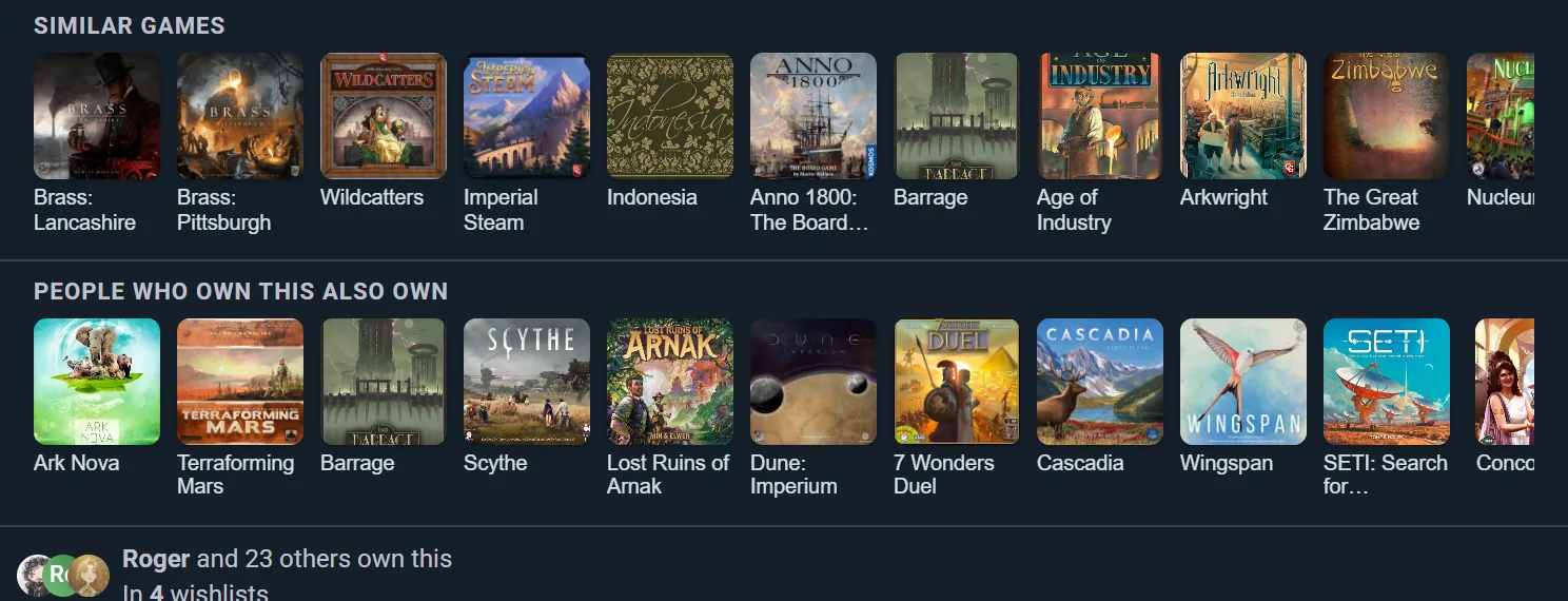 類似のゲーム、所有者が他に所有しているもの、そしてあなたのネットワーク内で誰が持っているか