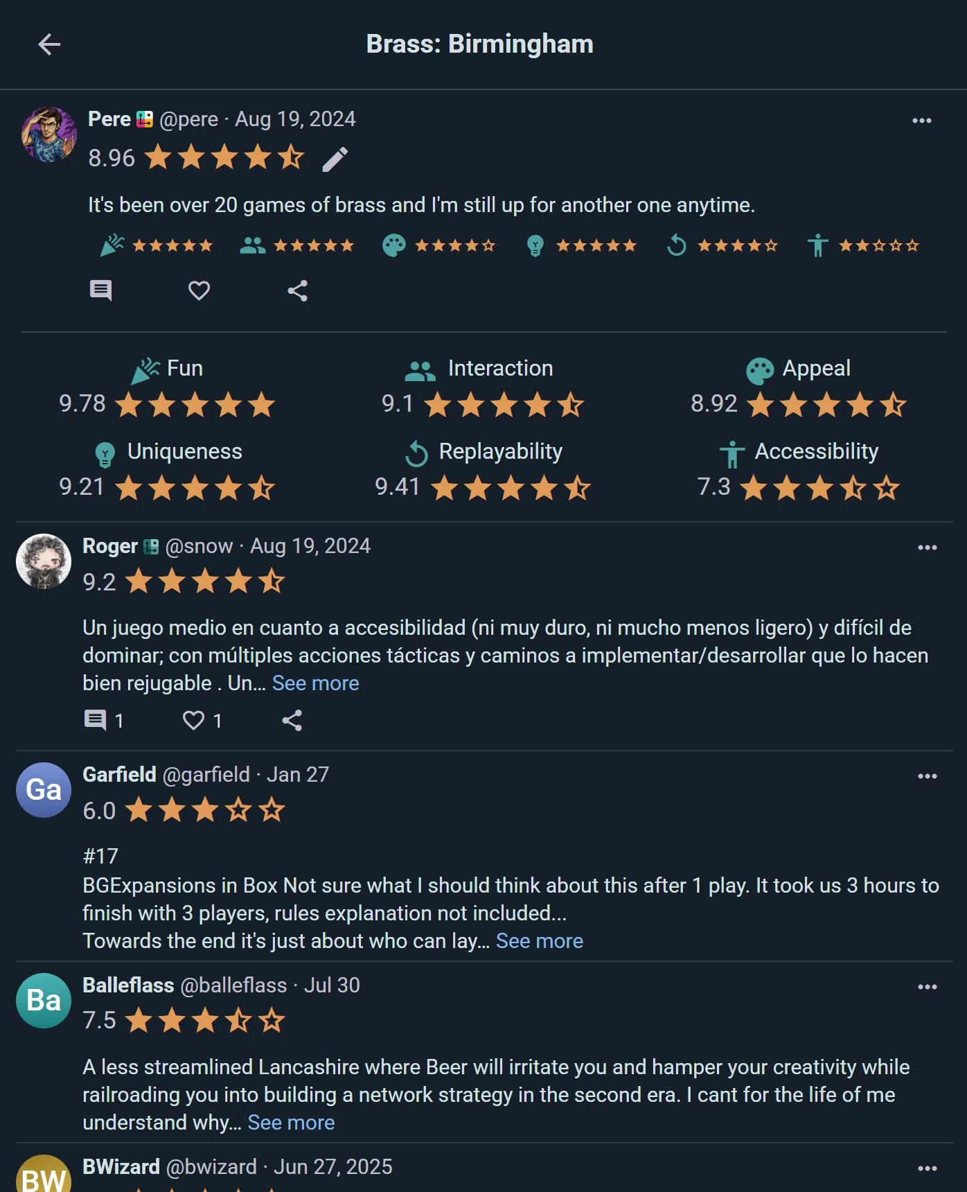 Ett spels recensioner: ditt betyg, kategorisnitt och gemenskapens recensioner